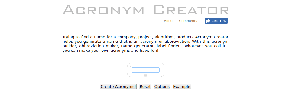 This free tool creates 107 acronyms in 0.08 seconds. 