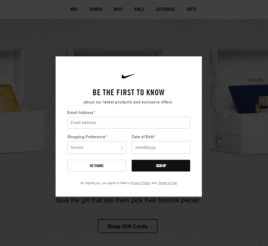 Nike pop up