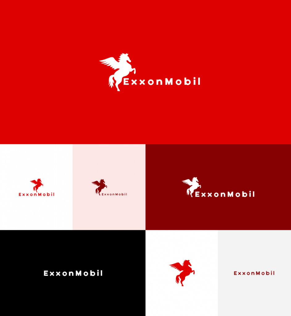 How would ExxonMobil logo look like if it were made in Logaster?