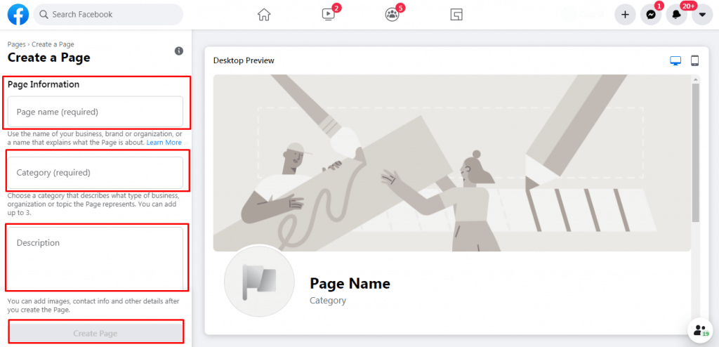 Creating a Facebook business page