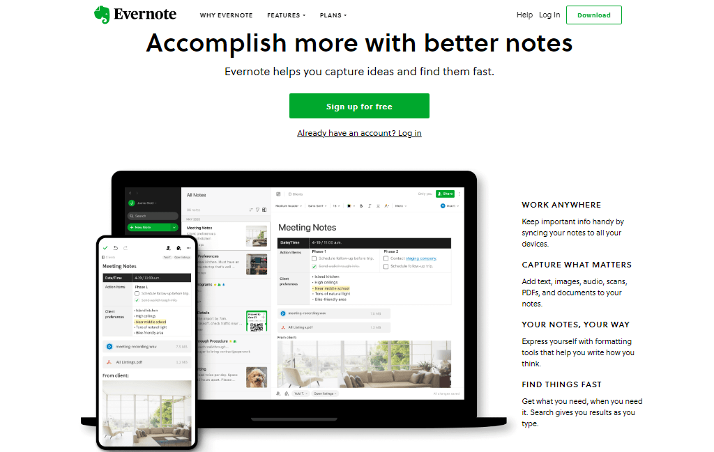 Evernote - Better notes for bigger accomplishments