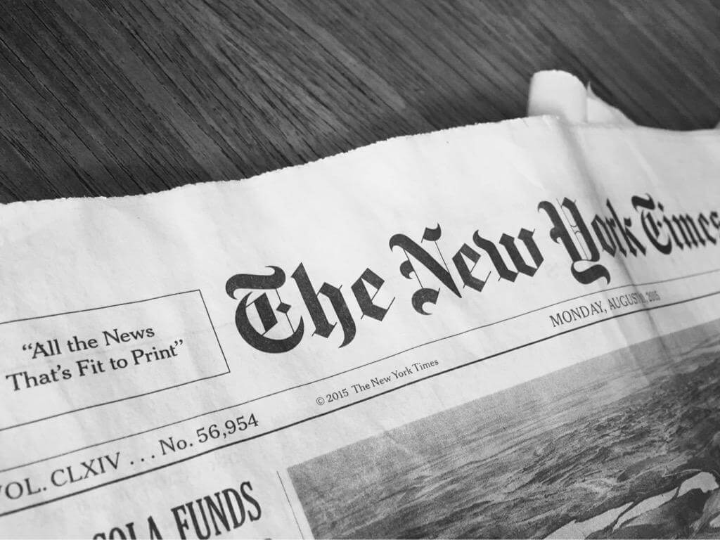 "Toutes les nouvelles dignes d'être imprimées" (New York Times)