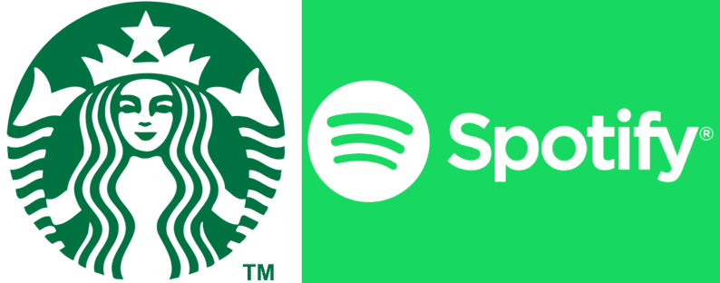 Starbucks Spotify Green Logos 