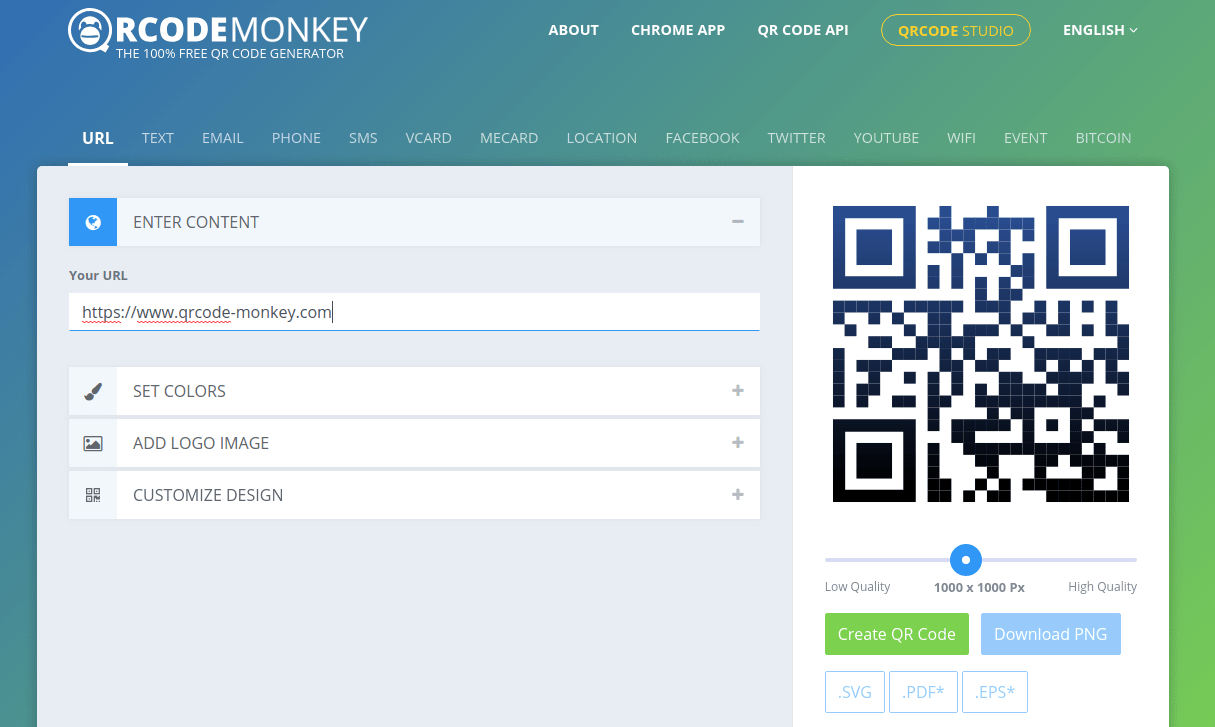 QR Code Monkey URL