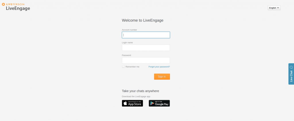 LiveEngage home page