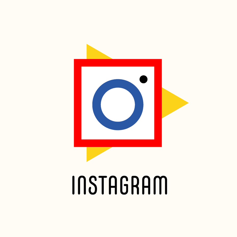 Логотип Инстаграм в стиле баухаус