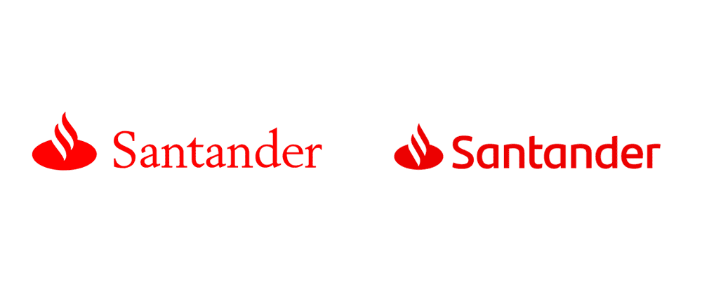 Santander старый и новый логоти
