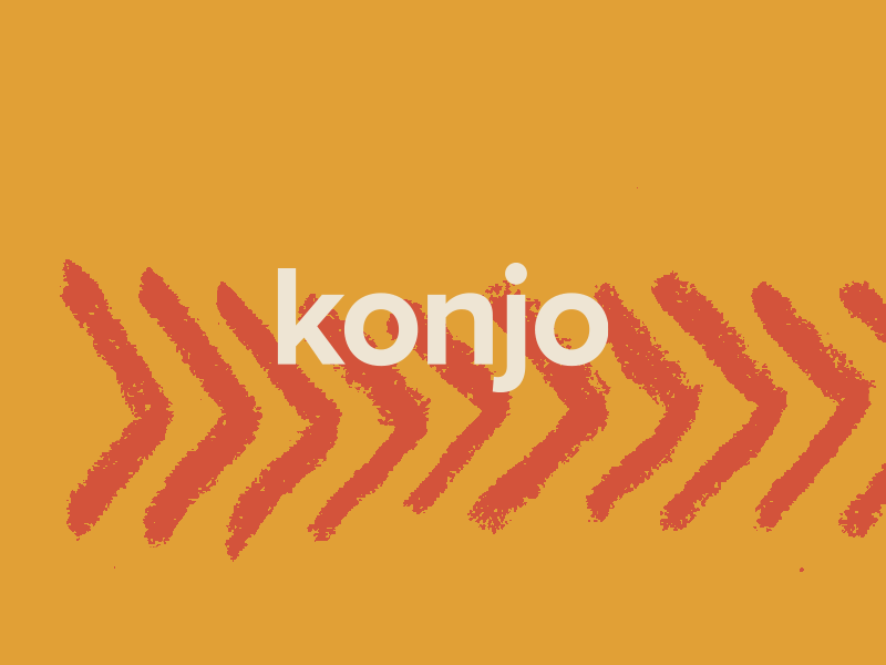 konjo динамичный лого с яркими цветами и смелыми шрифтами