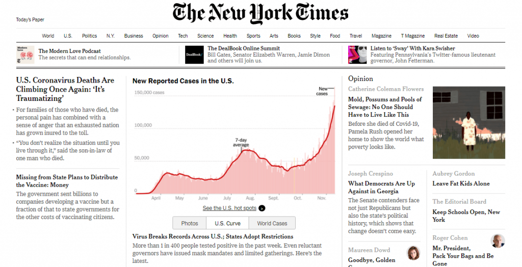 The New York Times site