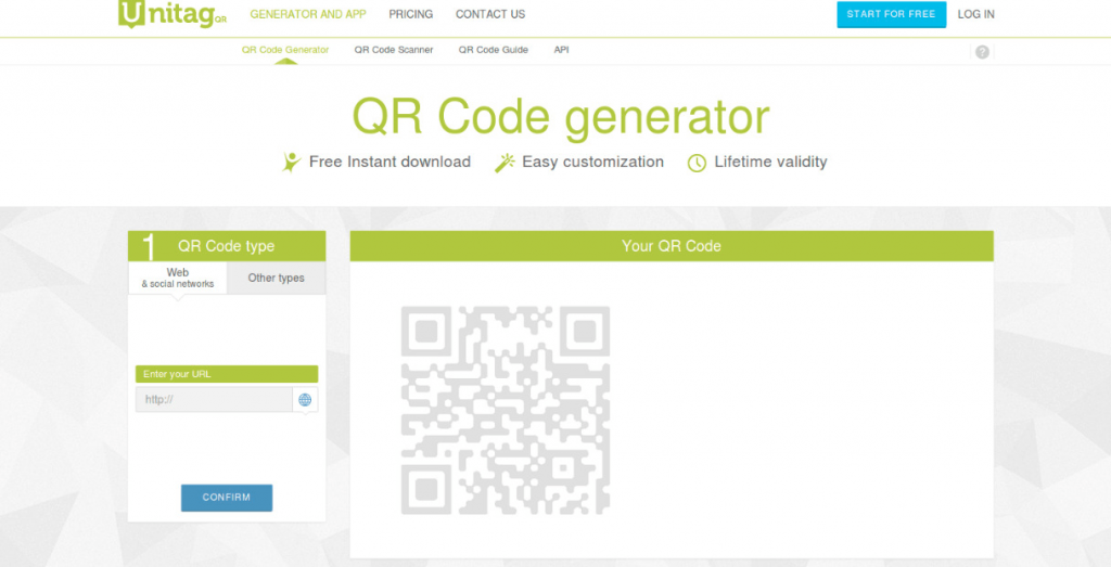 Unitag QR Code generator