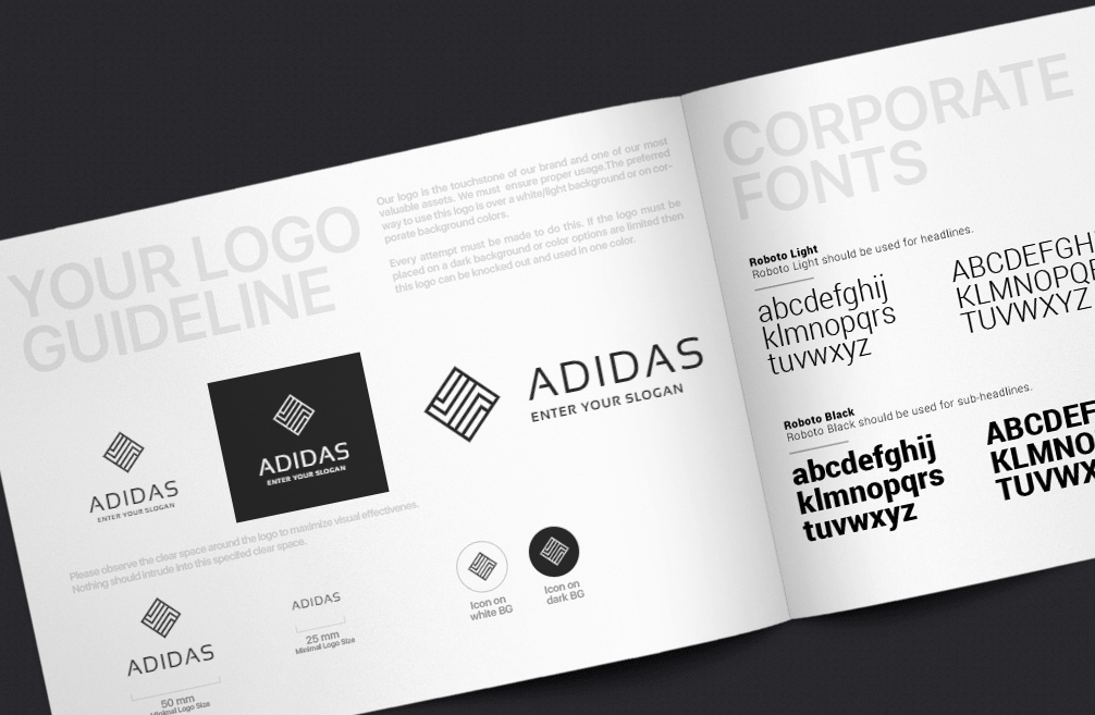 Wie würde das Adidas-Logo aussehen, wenn es in Logaster erstellt würde?