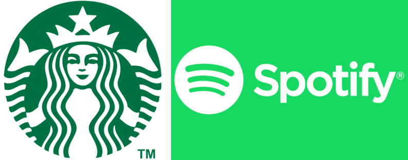 Starbucks Spotify Green Logos