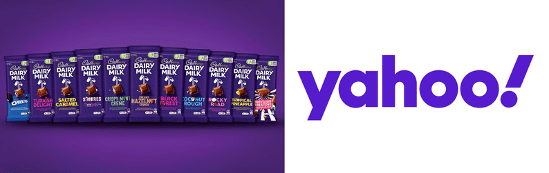 yahoo cadbury purple logos