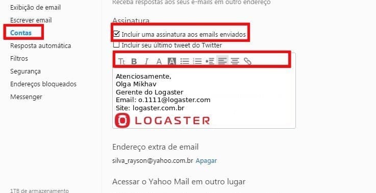 Como adicionar assinatura de e-mail no Yahoo! Mail - Bybrand