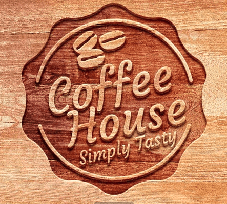 Logotipo Da Coffee House Com Textura Realista