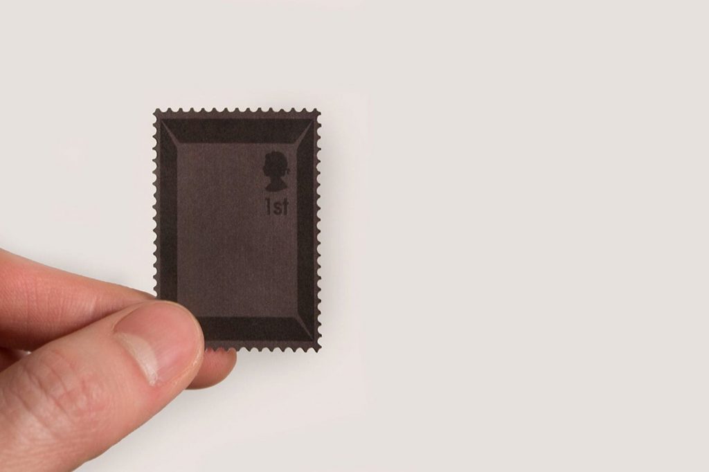 selo postal com chocolate