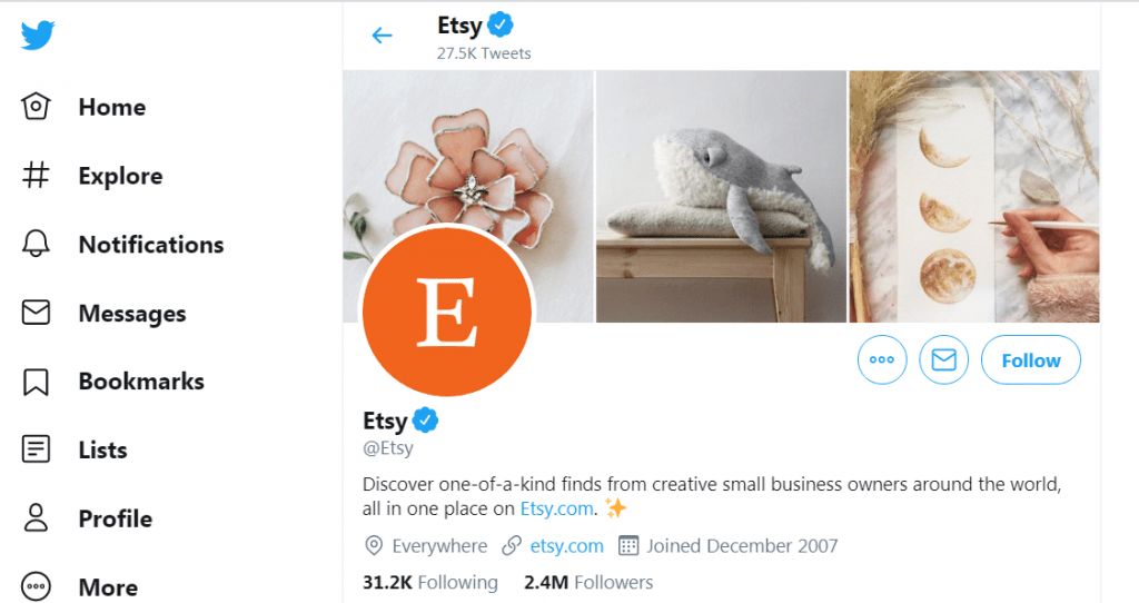 Etsy usa a letra “E”