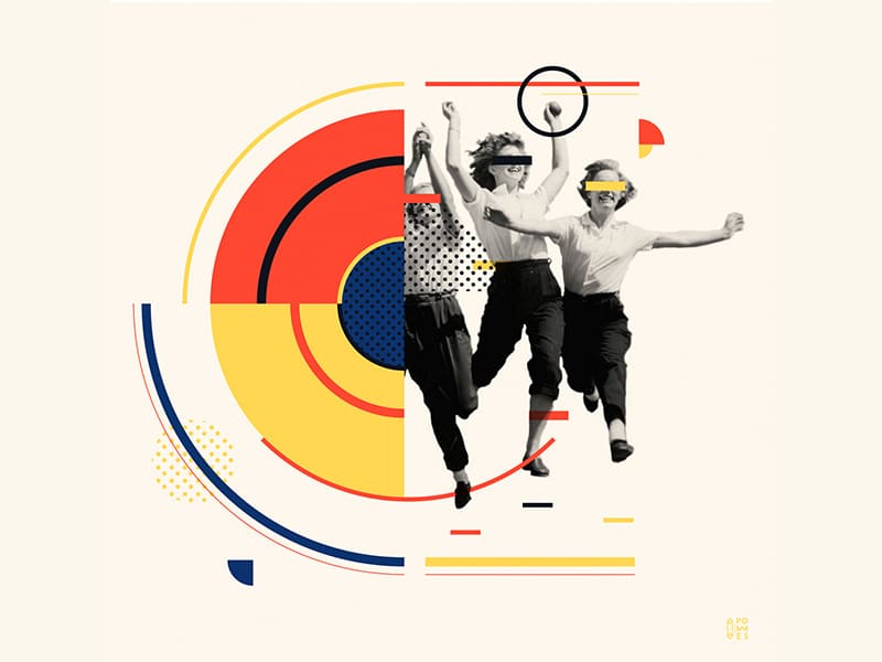 Logo with girls in the Bauhaus style