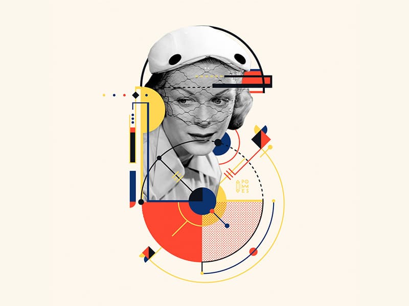 Logo with a woman in the Bauhaus style